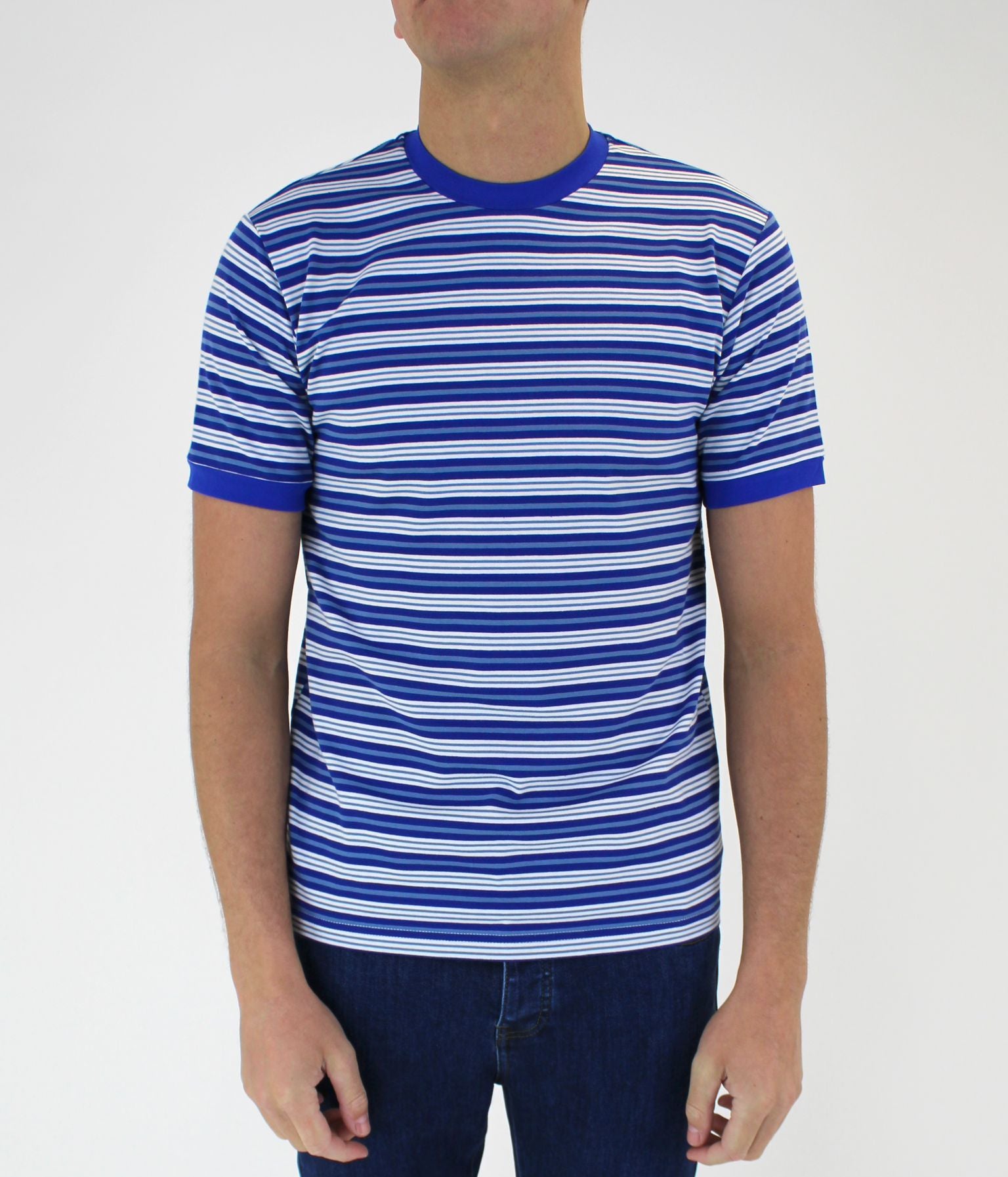 White Threads Striped T-Shirt - Blue/White
